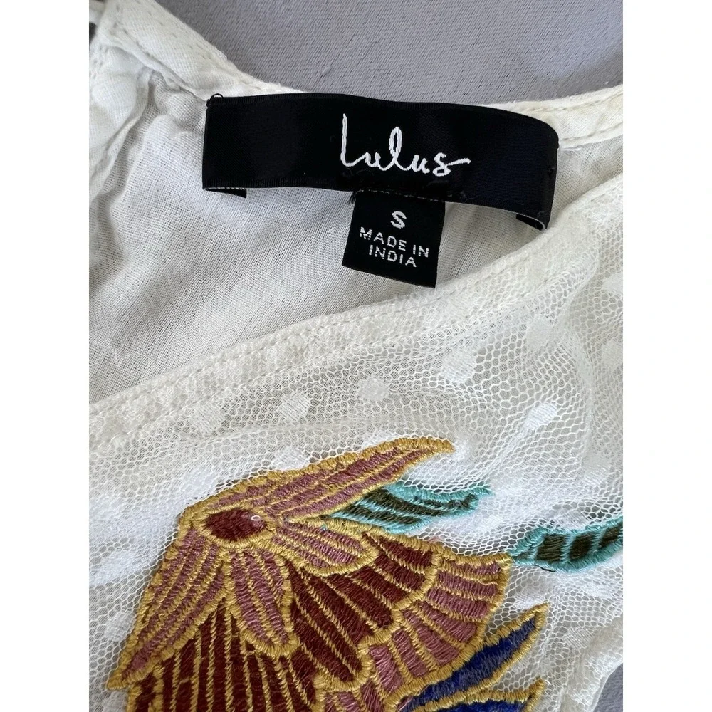 Lulus Tickets To Paradise Embroidered Maxi Dress Women's Sz Small - Picture 7 of 16